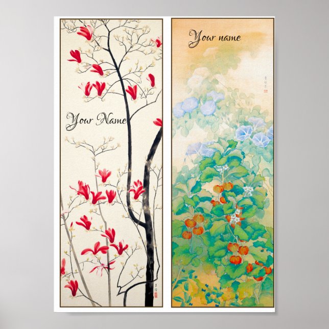 Personlig Japansk Art Motif 2 Bokmärken Poster (Framsidan)