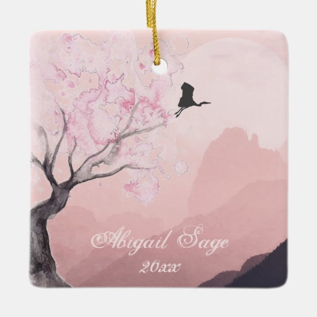 Personlig Japansk bergsscenjul Julgransprydnad Keramik (Framsida)