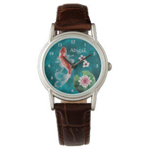 Personlig Japansk koi Fish, Cherry Blommars Armbandsur