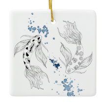 Personlig Japansk koi Fish Swimming jul