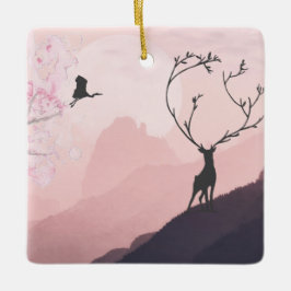 Personlig Japansk Mountain Wildlife-jul Julgransprydnad Keramik