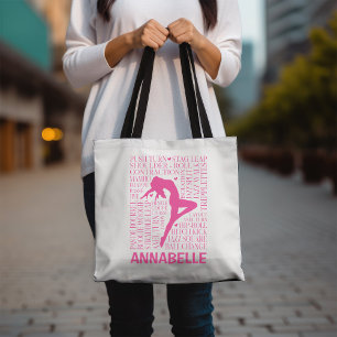Personlig Jazz Dance Tote Bag i Rosa Tygkasse