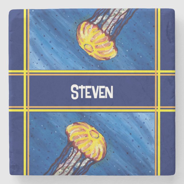 Personlig Jellyfish Stenunderlägg (Framsidan)
