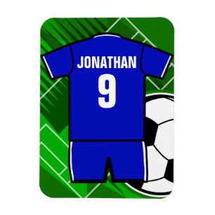 Personlig Jersey Blue med vit Magnet