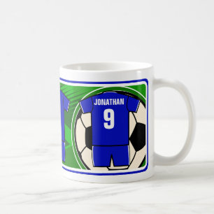 Personlig Jersey namn och nummer blue Kaffemugg