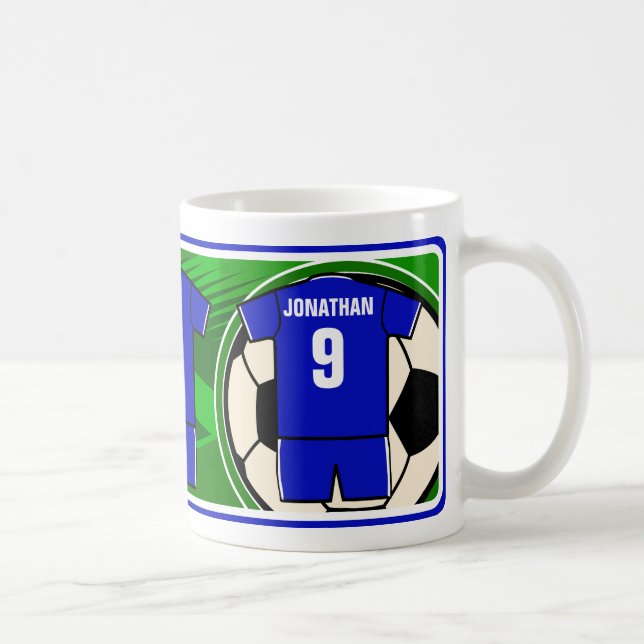 Personlig Jersey namn och nummer blue Kaffemugg (Höger)