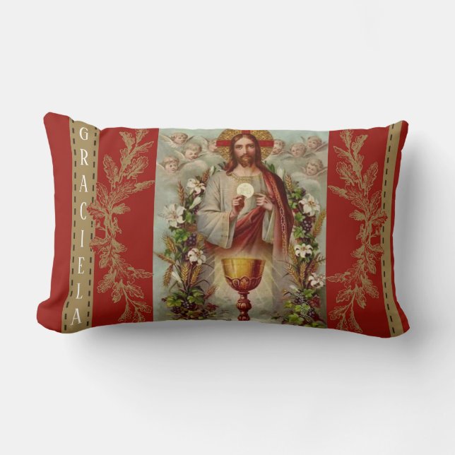 Personlig Jesus First Heliga Communion Lumbarkudde (Framsida)