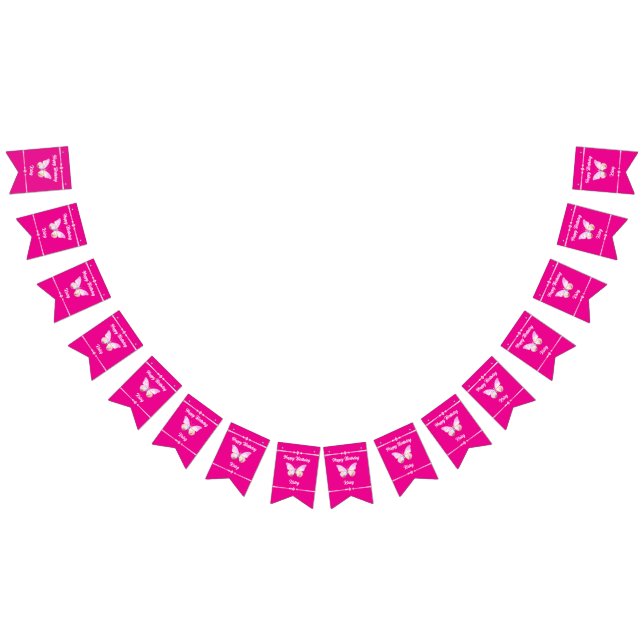 Personlig Jewel Butterfly Bunting Banner Vimplar (Alla)