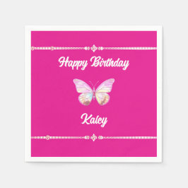 Personlig Jewel Butterfly Pappersservett