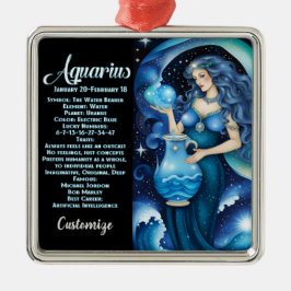 Personlig Jewel Galaxy Zodiac Aquarius Julgransprydnad Metall