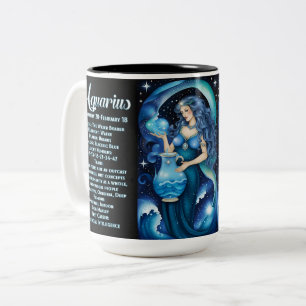 Personlig Jewel Galaxy Zodiac Aquarius Två-Tonad Mugg