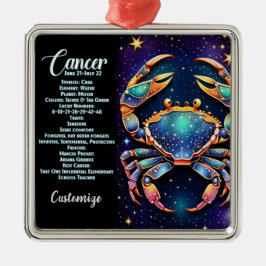 Personlig Jewel Galaxy Zodiac Cancer Julgransprydnad Metall