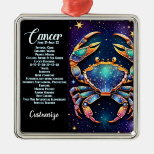 Personlig Jewel Galaxy Zodiac Cancer Julgransprydnad Metall