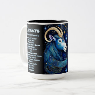 Personlig Jewel Galaxy Zodiac Capricorn Två-Tonad Mugg