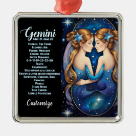Personlig Jewel Galaxy Zodiac Gemini Julgransprydnad Metall