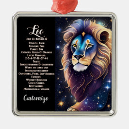 Personlig Jewel Galaxy Zodiac Leo Julgransprydnad Metall