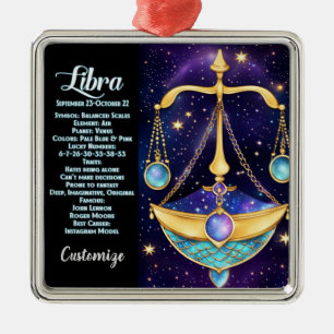 Personlig Jewel Galaxy Zodiac Libra Julgransprydnad Metall
