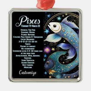 Personlig Jewel Galaxy Zodiac Pisces Julgransprydnad Metall