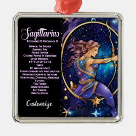 Personlig Jewel Galaxy Zodiac Sagittarius Julgransprydnad Metall