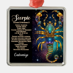 Personlig Jewel Galaxy Zodiac Scorpio Julgransprydnad Metall