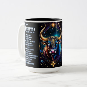 Personlig Jewel Galaxy Zodiac Taurus Två-Tonad Mugg