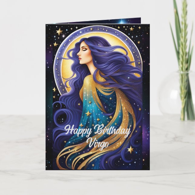 Personlig Jewel Galaxy Zodiac Våg Kort (Framsida)