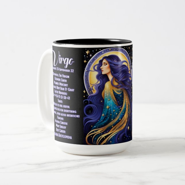 Personlig Jewel Galaxy Zodiac Våg Två-Tonad Mugg (Framsida vänster)