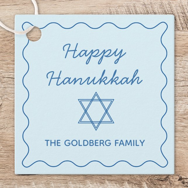 Personlig Jewish Star Blue Lycklig Hanukkah Gift Gåvor Etiketter (Skapare uppladdad)