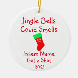 Personlig Jingle Klockor, Covid-19 Smells Ceramic Julgransprydnad Keramik