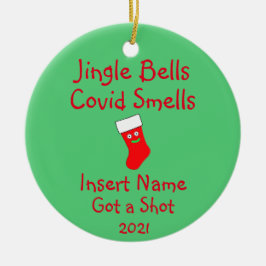 Personlig Jingle Klockor, Covid-19 Smells Ceramic Julgransprydnad Keramik