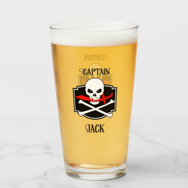Personlig Jolly Roger (Cutlass) Glaskopp (Baksida fylld)