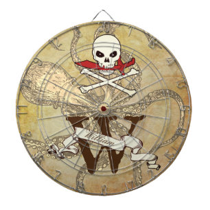 Personlig Jolly Roger Monogram Initial Darttavla