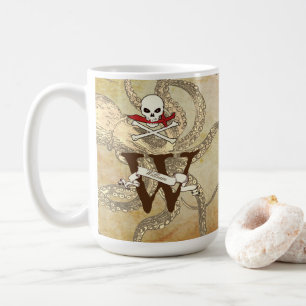 Personlig Jolly Roger Monogram Initial Mugg