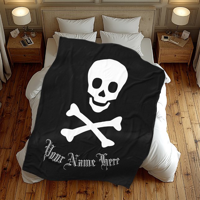 Personlig Jolly Roger Pirat Anpassade Skull Fleecefilt (Skapare uppladdad)