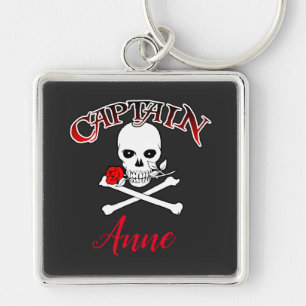 Personlig Jolly Roger (Ro) Keychain Fyrkantig Silverfärgad Nyckelring