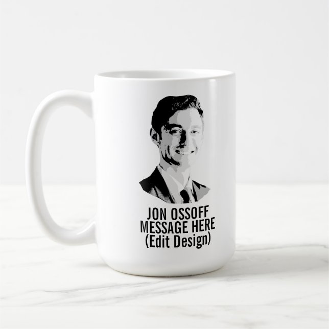 Personlig Jon Ossoff Bust Kaffemugg (Vänster)