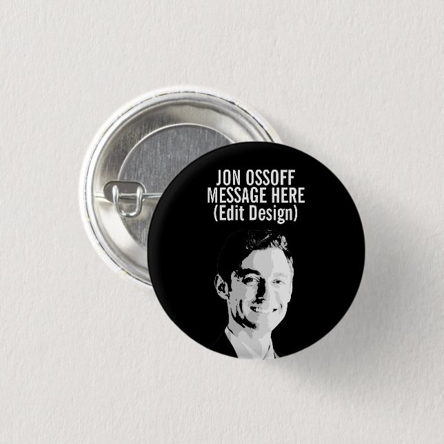 Personlig Jon Ossoff byst Knapp (Framsida & baksida)