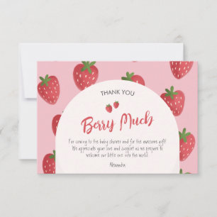 Personlig Jordberry Baby Shower - tack för ditt ko