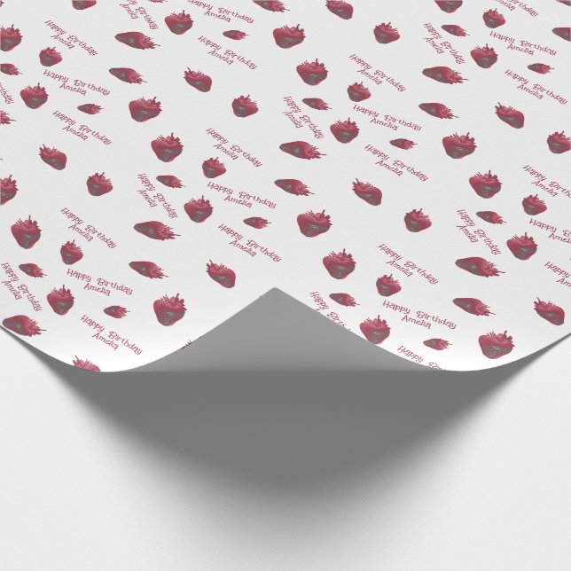 Personlig Jordberry Birthday Presentpapper (Hörn)