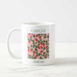 Personlig Jordberry Bridesmaid Gift Vintage Kaffemugg<br><div class="desc">Fira brudens sida i stil med den här charmerande personligen bruden mugg! Med en snygg jordgubbsteknisk design som är utformad med lush grönt löv och känsliga vita blommor, lägger mugg till en viskartad och elegant beröring. Anpassa den med din brudgumms namn för en tänkvärd keepé som de kommer att ta...</div>