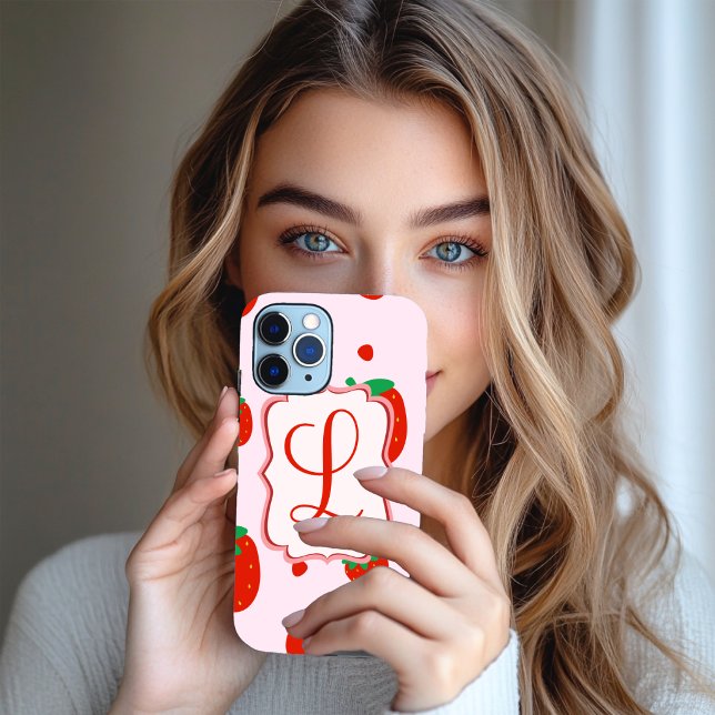 Personlig jordgubbs-iPhone-fodral  (Personalized strawberry iPhone Case.)