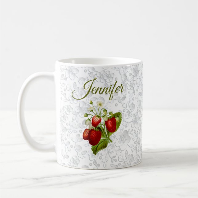 Personlig jordgubbs kaffemugg kopp (Vänster)
