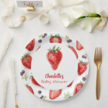 Personlig Jordgubbs Söt Bebis Baby Shower