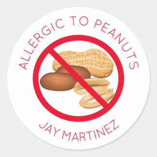 Personlig jordnötsAllergy Stickers Runt Klistermärke