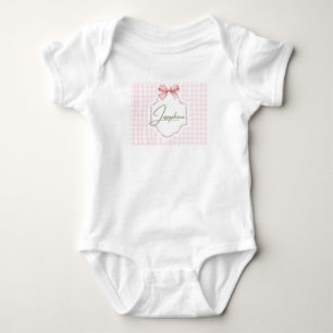 Personlig Josephine Flickig Bebis Tjej Rum Gingham T Shirt