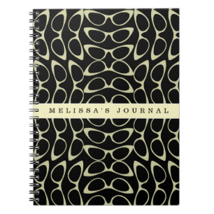 Personlig Journal CatEye Glasses Retro - bärbar da Anteckningsbok