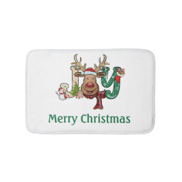 Personlig Joy Reindeer Roligt jul Helgdag Badrumsmatta