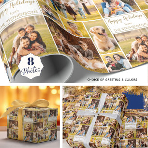 Personlig jul 8 fotokollage presentpapper