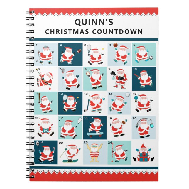 personlig - Jul Advent Calendar - bärbar dator Anteckningsbok (Framsidan)