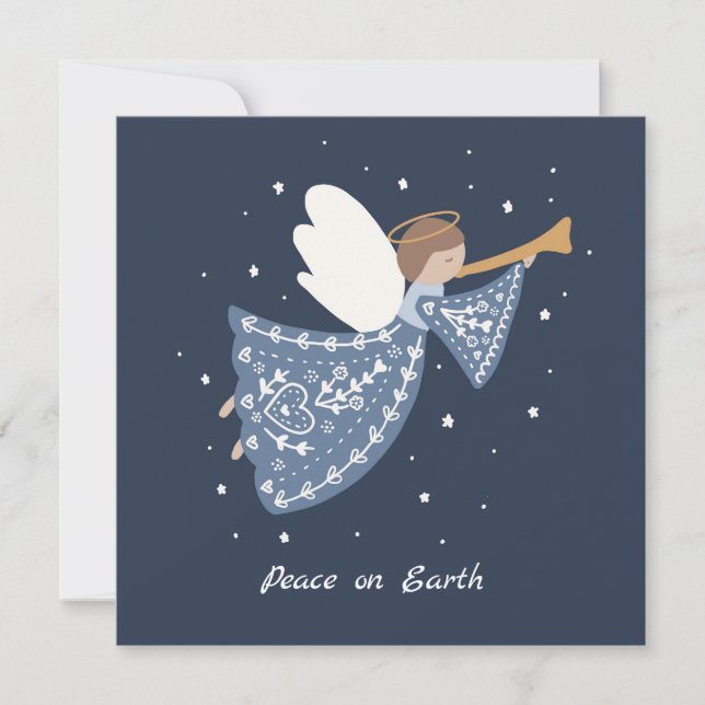 Personlig Jul Angel Helgdag Peace Earth Inbjudningar (Framsida)